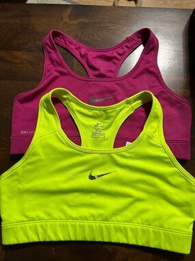 Nike Dri-FIT Racerback Sports Bras - Neon Yellow & Magenta